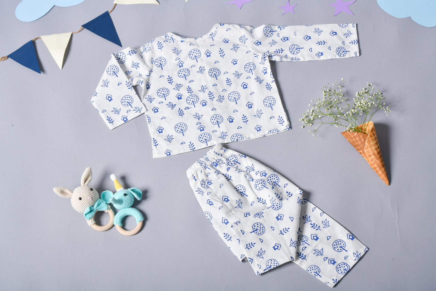 Blue Birds Infant Pyjama Set (3-12 Month)