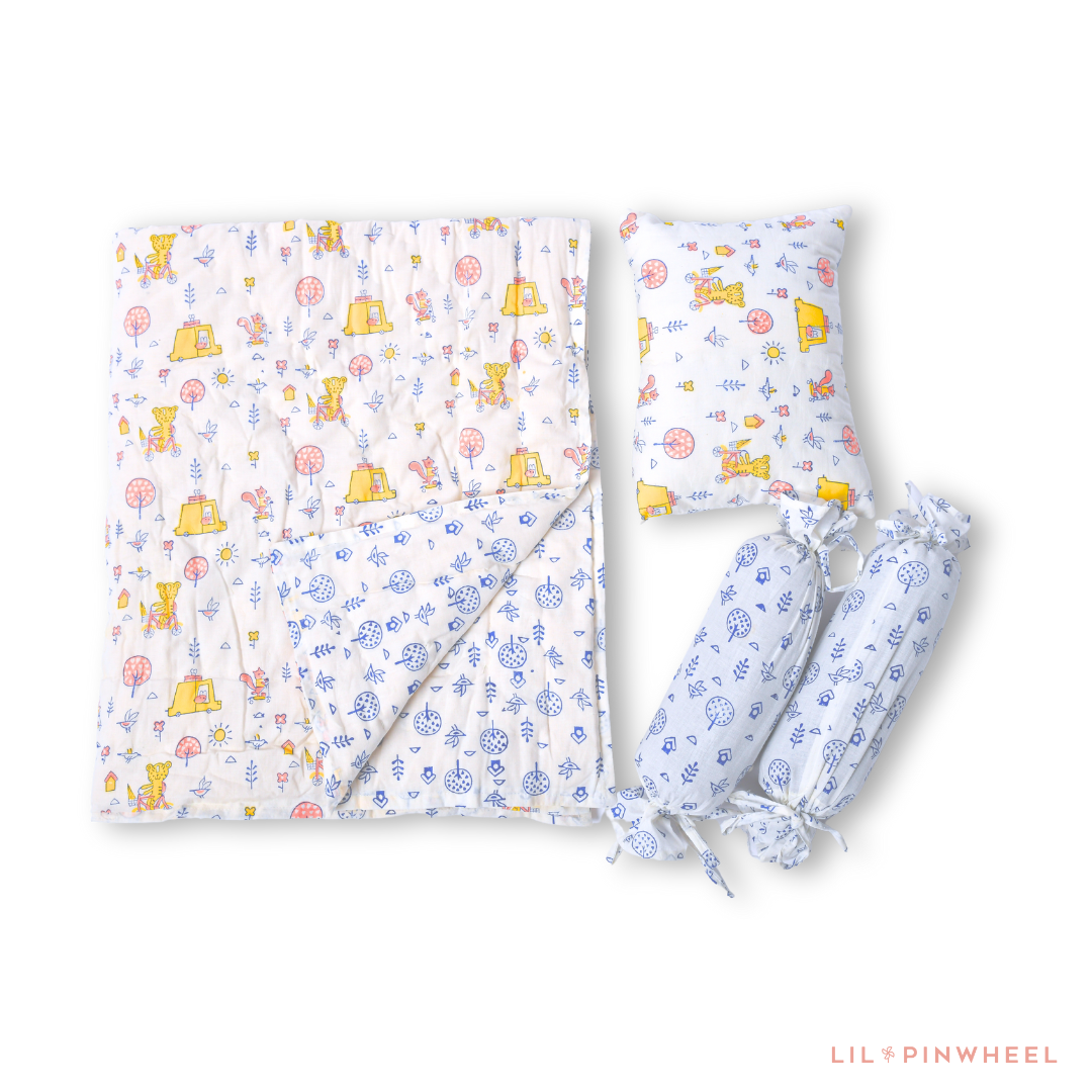 Mini Cot Set with Quilt- Sunny Journey