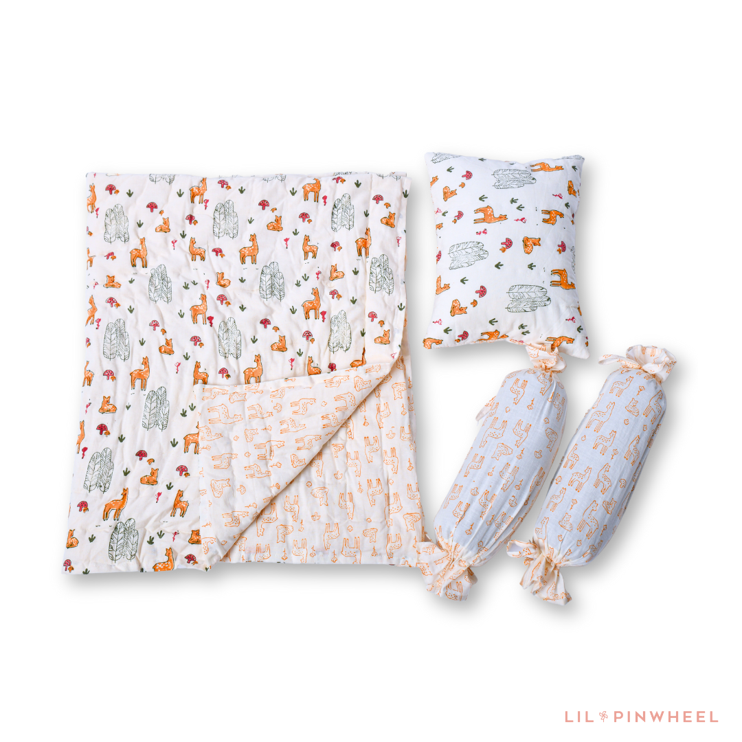 Mini Cot Set with Quilt- Dear Deer