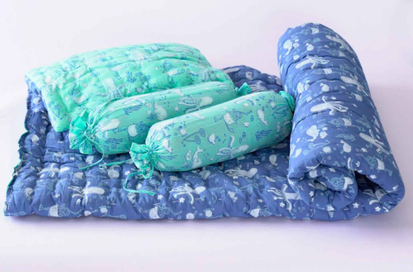 Mini Cot Set with Quilt- Under the Sea