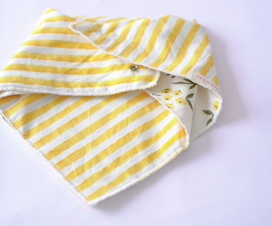 Baby Bandana Bib- Wildflowers Yellow