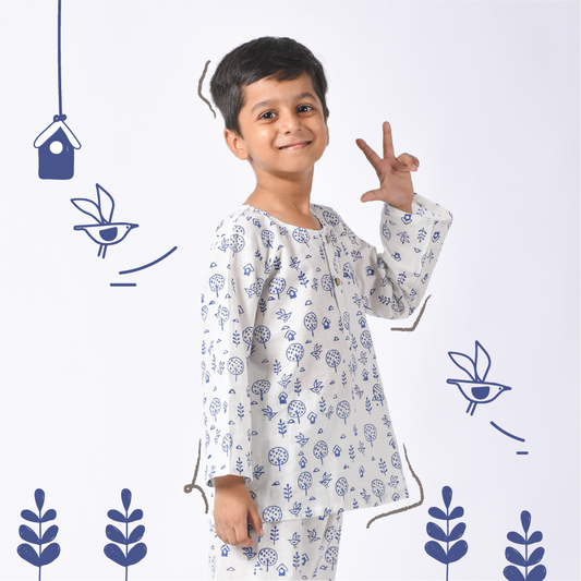 Blue Birds Pyjama Set (1-8 Years)